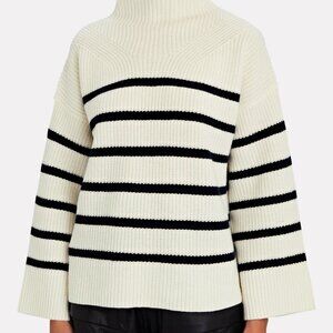 ALC Louise Striped Wool Turtleneck Sweater,  size small